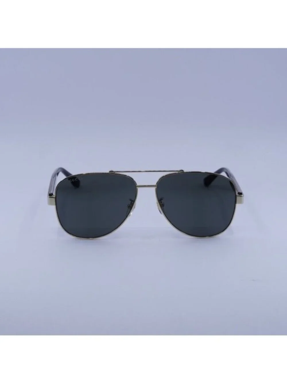 Gucci GG0528S 006 Sunglasses Gold Aviator Frame, Grey Lenses